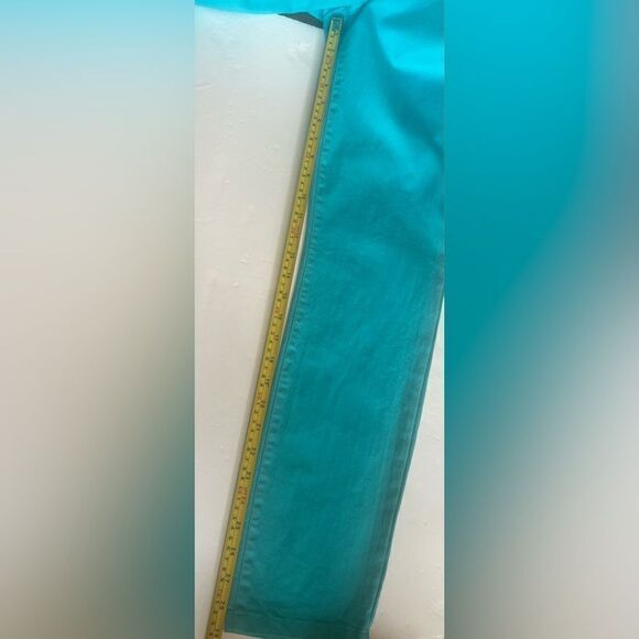 Trina Turk Suki Slim Turquoise Jeans Size 10 Ankle Flattering - Picture 9 of 12
